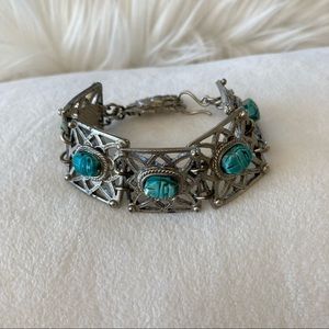 🤍 euc | vintage | metal paneled bracelet